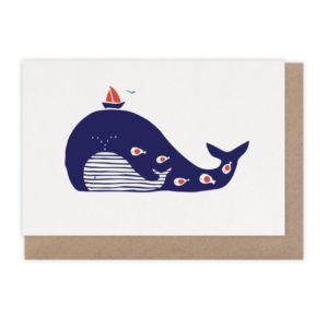 Carte Baleine rayée – Monsieur Papier