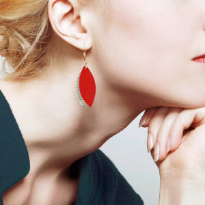 Boucles d’oreilles en cuir PÉTALE Rouge – Ni une ni deux