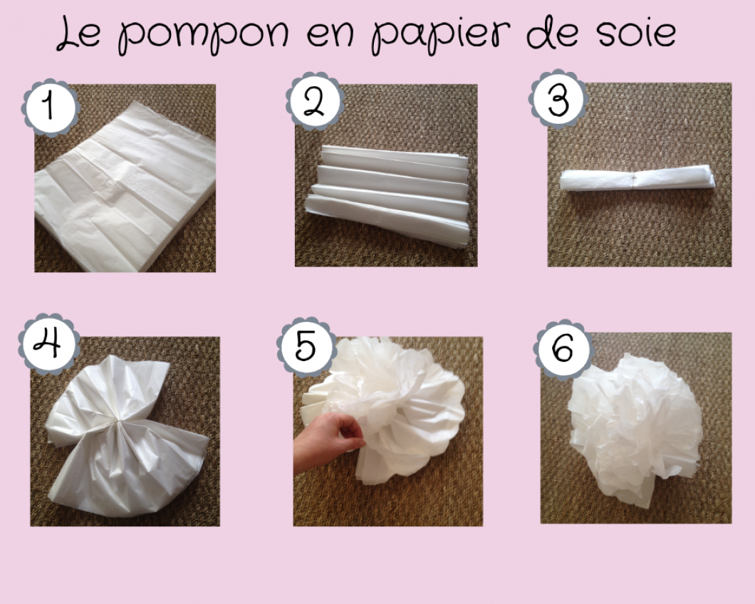 DIY pompon en papier de soie 