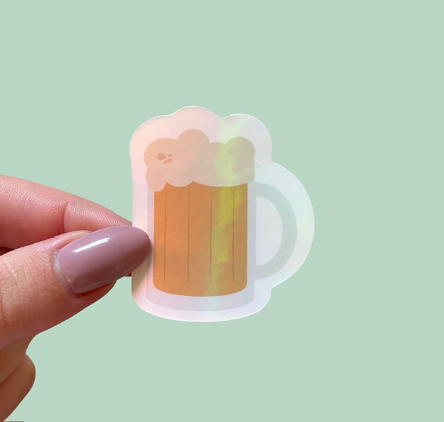 Stiker en forme de bière. Stiker pour journaling. Stiker Pont-Aven Maison B.